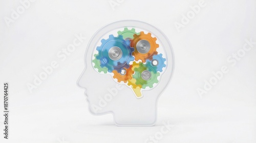 Wallpaper Mural Engineering mind head silhouette with gears thinking icon isolated white background Torontodigital.ca