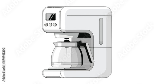 Modern Drip Coffee Maker Appliance Illustration