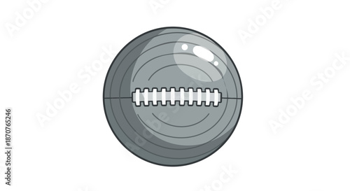 Grey Medicine Ball Illustration for Fitness and Strength Training