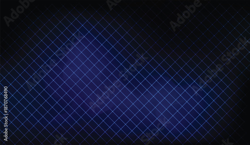 Dark blue digital grid pattern with subtle light blue glow and glowing particles for technology and data concepts