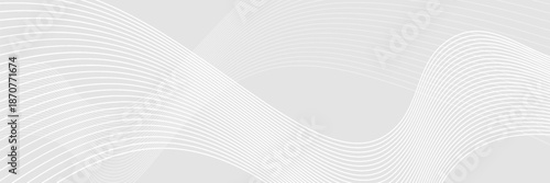 Abstract gray background with wavy lines. The background features a smooth texture. Gray color enhances the minimalist style. Modern wavy line pattern background. Gray background vector.