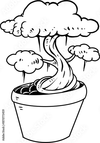 bonsai tress vector illustration artwork