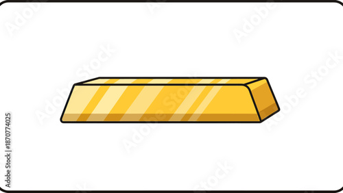 Shiny Gold Bar Illustration on White Background. Lunar New Year Vector Illustration. EPS Editable