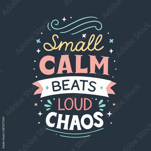 Calmness overcoming chaos in a serene environment depicted in a vector illustration