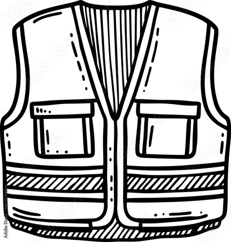safety vest with pockets and reflective stripes, protective clothing for construction and work environments