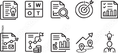 Business Planning Line Icons ...
