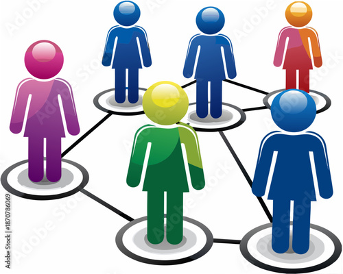 Diverse people connecting in a professional network