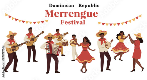 Vibrant Merengue Festival Celebration with Dancing, Music, and Cultural Heritage in the Dominican Republic