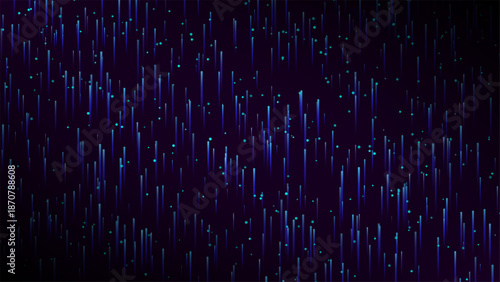 Digital Technology Background with Blue Light Trails and Particles on Dark Canvas Focused on the visual structure for buyers looking for specific High Tech design