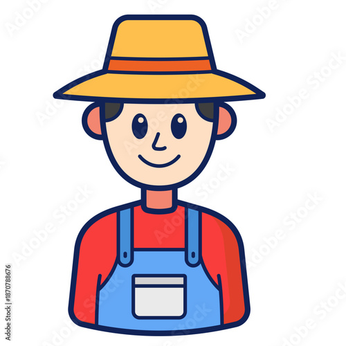 Hand Drawn Farmer Character for Agriculture