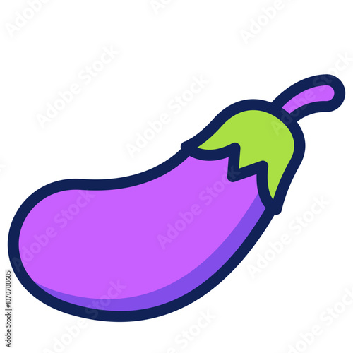 Hand Drawn Eggplant Vegetable for Food Produce