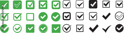 Free Download Green checkbox of black icon set vector eps - GFXLoad