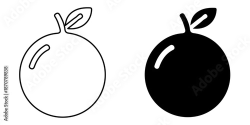 Orange Icon Outline and Solid Fill