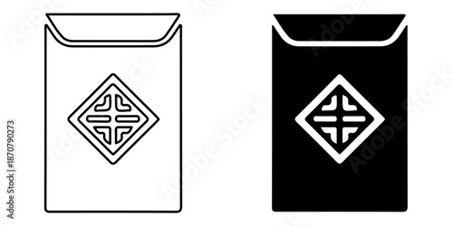 Red Envelope Icon Set Vector Illustration