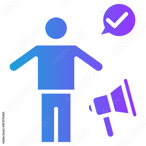 Freedom Of Speech glyph gradient icon