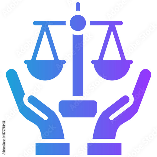Equality And Justice glyph gradient icon