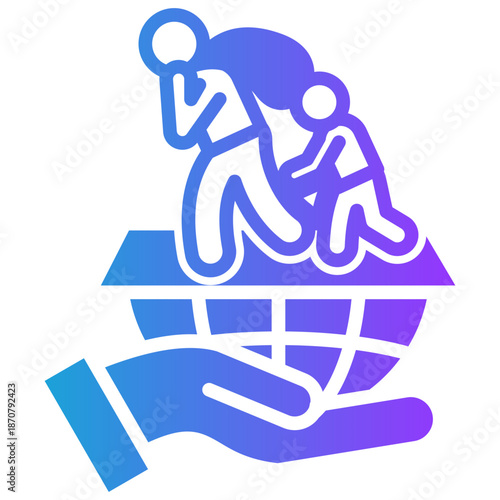 Refugee Support glyph gradient icon