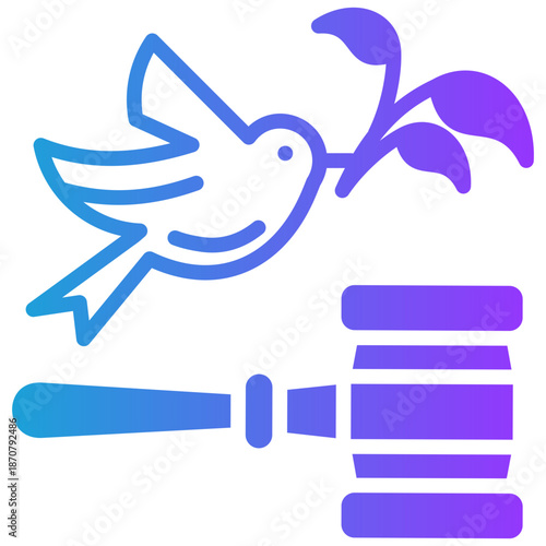 Peace And Justice glyph gradient icon