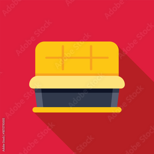 Butter block stored in a lidded dish, designed in flat style