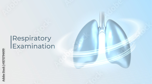 Human lungs examination banner. 3D lungs in a medical setting Healthcare medical concept.