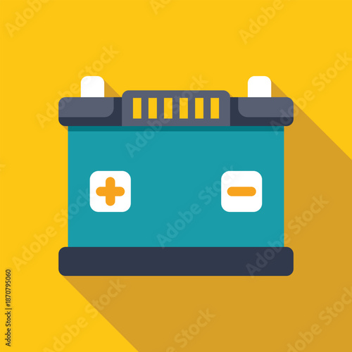Vehicle car battery icon representing energy and electricity supply