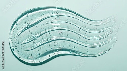 Wallpaper Mural Aqua blue skincare product gel texture with ripples and air bubbles. Torontodigital.ca