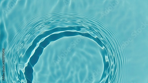 Wallpaper Mural Clear Blue Water Surface with Circular Ripples and Refractions. Torontodigital.ca