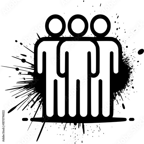 Unity Silhouette: A simple yet powerful illustration depicts a group of people standing together, symbolizing connection, solidarity, and the strength found in unity.