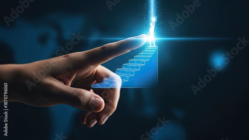 Wallpaper Mural Hand touching glowing digital interface with abstract light. Torontodigital.ca