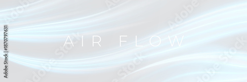 Blue waves on white background. Fresh aroma. Waves showing a stream of clean fresh air.