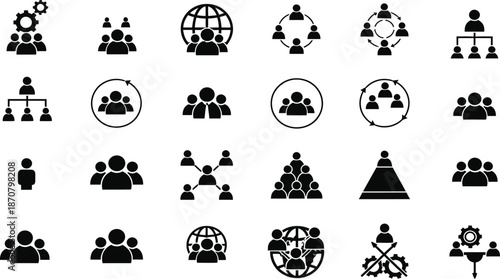 Minimalist business vector illustration, flat design elements, creative icons