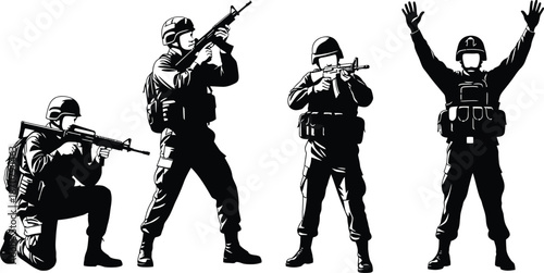 Minimalist businessman silhouette, professional success, vector art