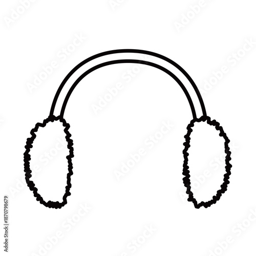 冬の防寒具・イヤーマフのシンプルなイラスト