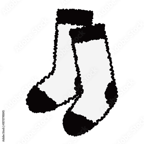 防寒用のふわふわした可愛い靴下