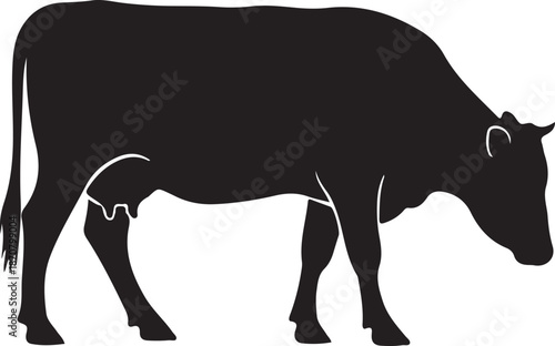  Single cow silhouette vector design eps