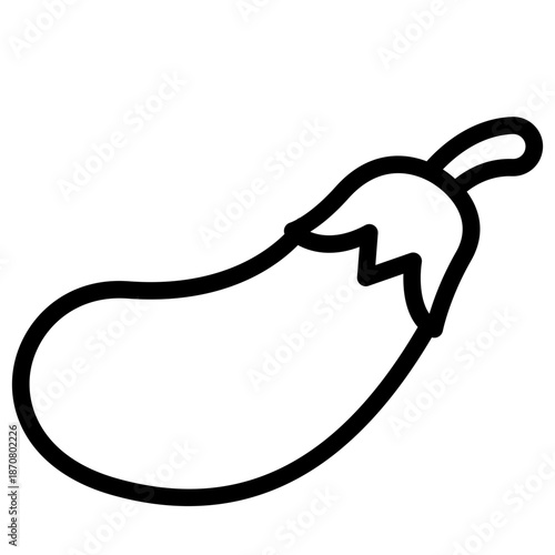 Hand drawn eggplant illustration. Fresh vegetable. Food produce