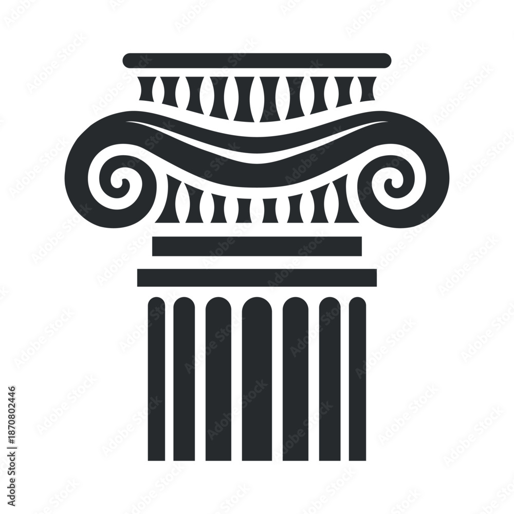 Naklejka premium Antique column icon design featuring classic details in a vector format for various uses in art and decoration