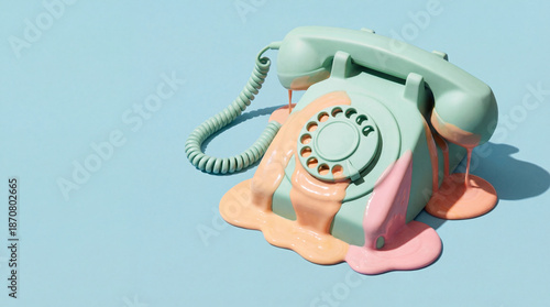 Wallpaper Mural Vintage rotary phone melting with pastel colors Torontodigital.ca