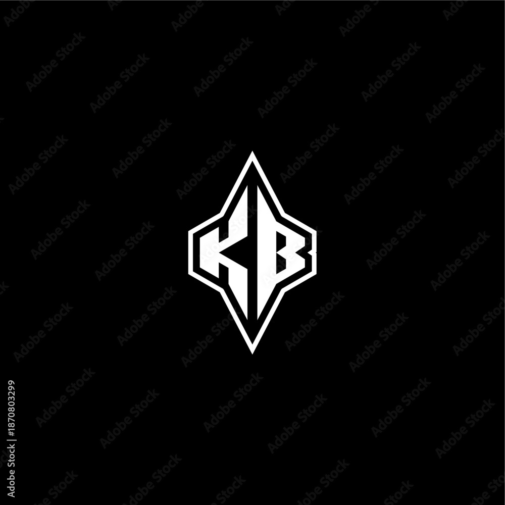 Obraz premium techno racing style design modern monogram gaming letter initial logo esport concept KB