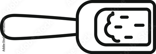 Serving spatula with a creamy spread line art drawing