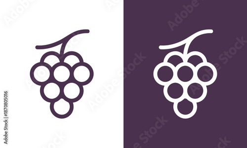 Grape fruit logo design template illustration. Simple modern grape concept vector design icon graphic symbol