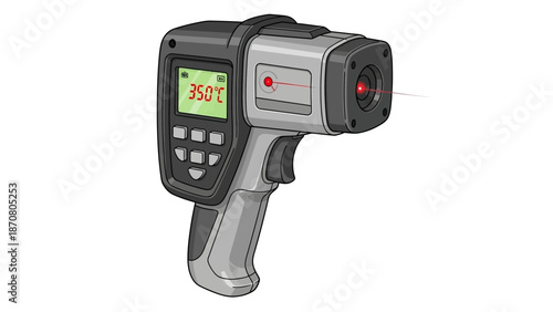 Red Pipe Wrench Vector Illustration on White Background