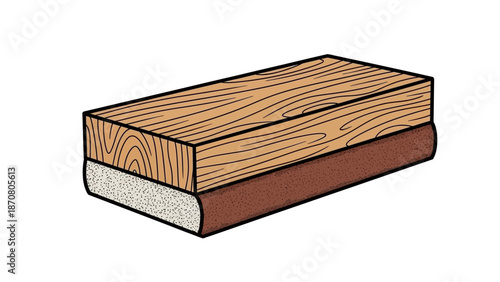 Stylized illustration of a mushroom foraging knife with a curved blade and wooden handle.