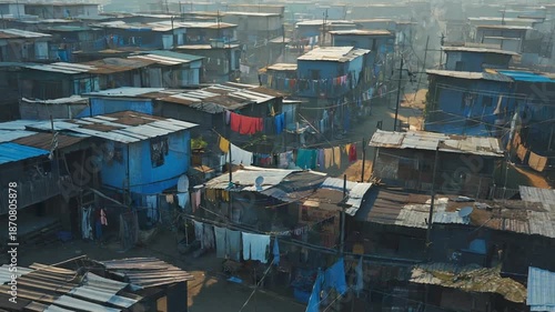 ramshackle huts in mumbai's slum dharavi india video
