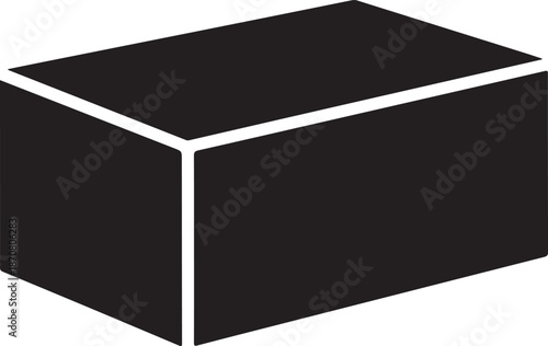 Black rectangular box isolated on white background for design use