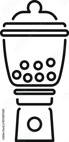 Gumball machine dispensing sweet treats, a confectionery vector icon