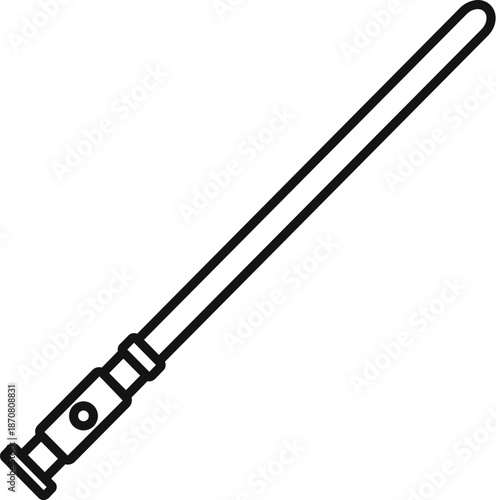 Black outline icon showing a futuristic energy blade weapon