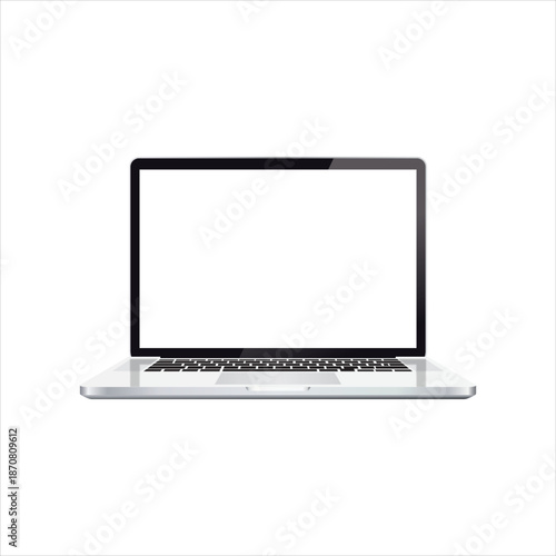 A Laptop Mockup. Realistic Mockup with Empty Screen. Vector File. Editable