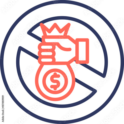 Anti Corruption line color icon