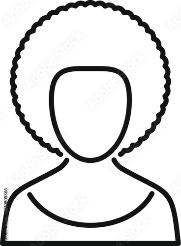 Person wearing an afro hairstyle representing a user profile icon or avatar